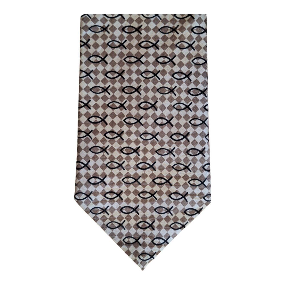 Silk NeckTie Christian Fish Divinity Series Hebrews 11:1